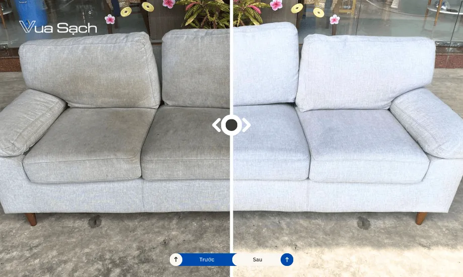 Chất lượng trước và sau khi giặt sofa vải tại nhà khách hàng vua sạch đà nẵng